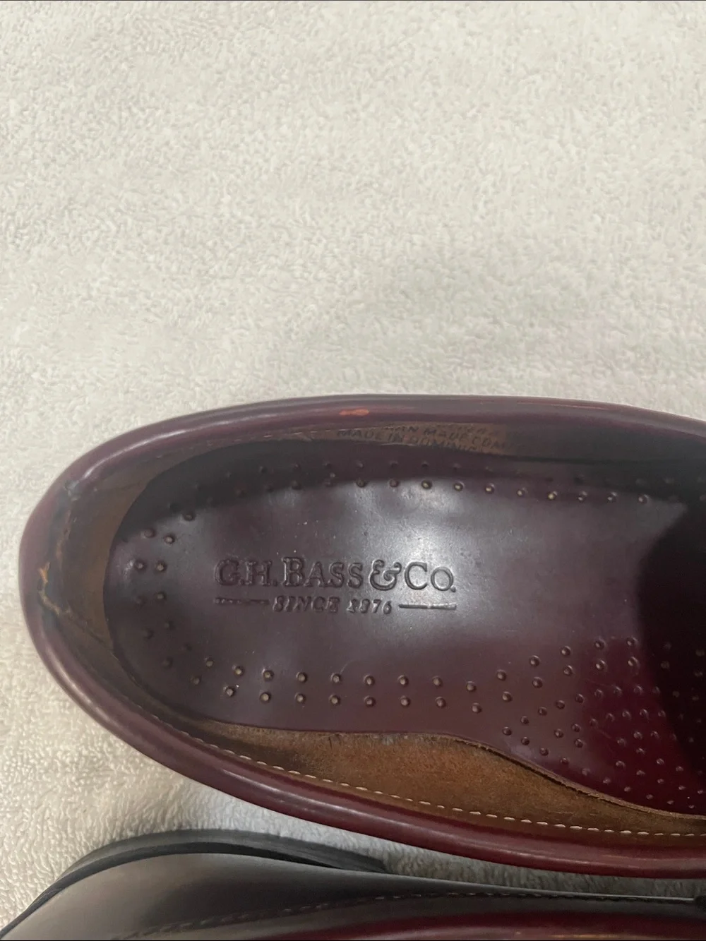 Men’s Leather Penny Loafers in Dark Burgundy